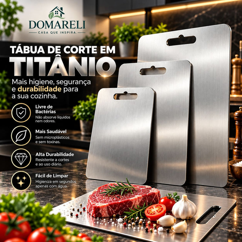 Tábua de Corte de Titânio – Antibacteriana e Antimofo