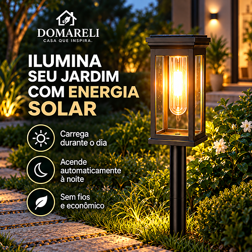 Luminária Solar de Jardim LED à Prova d'Água – Iluminação para Caminhos e Quintal