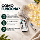 Cortina de Luz LED 3x4m com 400 LEDs Branco Frio ou Quente