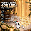 Cortina de Luz LED 3x4m com 400 LEDs Branco Frio ou Quente
