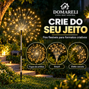 Luminária Solar LED Efeito Fogos para Jardim | 90 a 200 LEDs