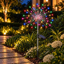 Luminária Solar LED Efeito Fogos para Jardim | 90 a 200 LEDs
